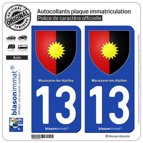Autocollant plaque auto 13 - autocollant,