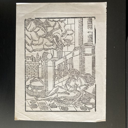 Ancienne gravure sur bois - bois,
