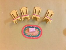 PLAYMOBIL LOT / 4 ANTIQUE LIVING CHAIRS + CARPET + FOOT REST / TB CONDITION