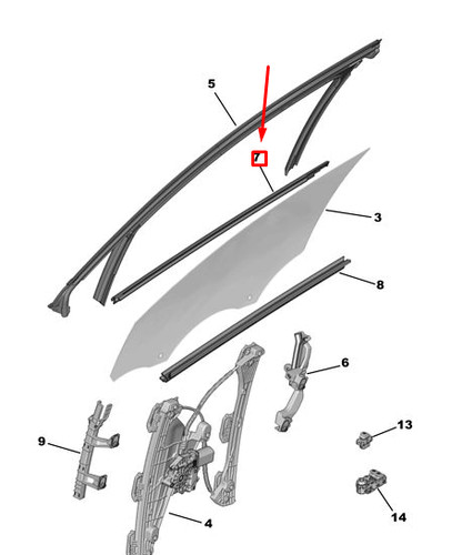 Joint extérieur vitre de - vitre,