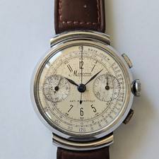 MINERVA-CHRONO-STEEL-40S-FIXED BARREL HANDLES-ANGELUS CALIBER 215-VERY RARE