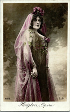 Opera, Meyrianne Héglon, Belgian opera artist Vintage silver print on postcard 
