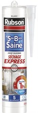 Mastic silicone blanc joint étanchéité express 1H douche baignoire évier jacuzzi