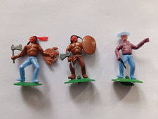 3 Vintage 5cm Kinder INDIANS & COWBOY Style Mountable Figures