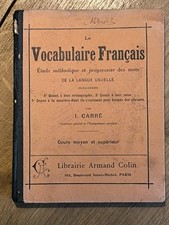 Ancien Livre Scolaire Vocabulaire Français 1928