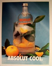 ABSOLUT COOL - 2001 - 8"X11" - magazine vodka ad art print - Mint cond