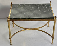 1950/70 coffee table gilded bronze sea green marble top with spacer