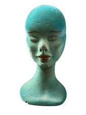 ANCIENNE TÊTE DE MANNEQUIN MILLINARS POLYSTYRENE RECOUVERT DE FEUTRINE RARE