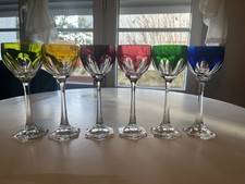 6 verres cristal,  couleur 