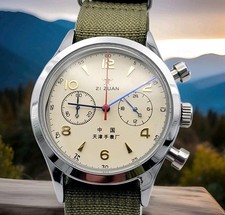 Mens 1963 Pilots 40mm Watch Chronograph VK63 Japan Quartz Movement Watch 50m
