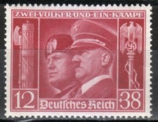 Allemagne 1941 MNH Mi 763 Sc B189 Benito Mussolini & Adolf Hitler/criminels d...
