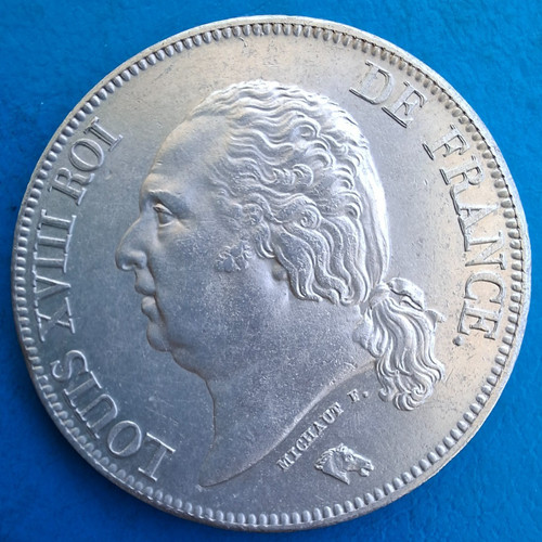 Louis xviii écu 5 francs - xviii, ,