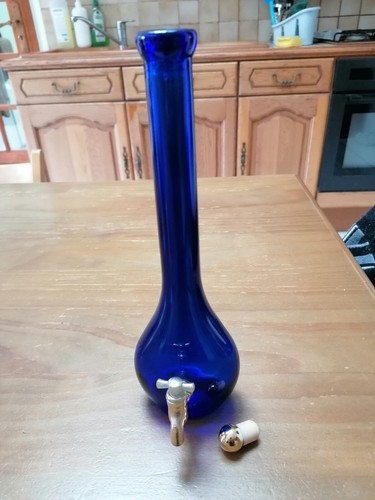 Bouteille bleue verre avec - bleue,
