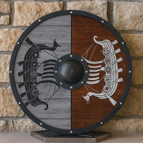 Bouclier bois viking design - bois,