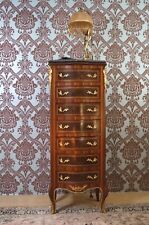 Semainier commode style baroque 7 tiroirs marqueterie marbre d'un château