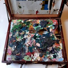 Palette peintre ancienne Lefranc Bourgeois Peinture avec sa palette Vintage wood