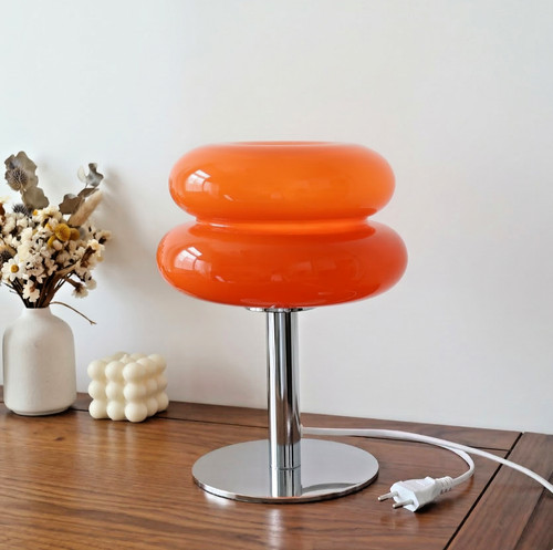 Lampe table verre macaron - table,