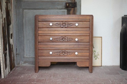 Commode bois tiroirs meuble - commode,