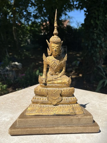 Ancien bouddha bronze doré - bouddha,