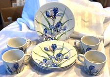 Le Monde Cuisine Iris Dessert Set Dessert Plates & Coffee Mugs