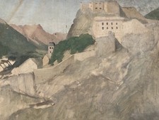 Peinture Huile Sur Toile Montagne Pyrénées Art  Atelier Robert Santerne 1950