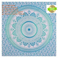 Indien Handmade Mandala Coton Tapisserie Couvre-Lit Revêtement Mural Pièce Deco