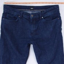 Hommes HUGO BOSS DELAWARE Ajusté Straight Élasthanne Bleu Jeans W34 L34