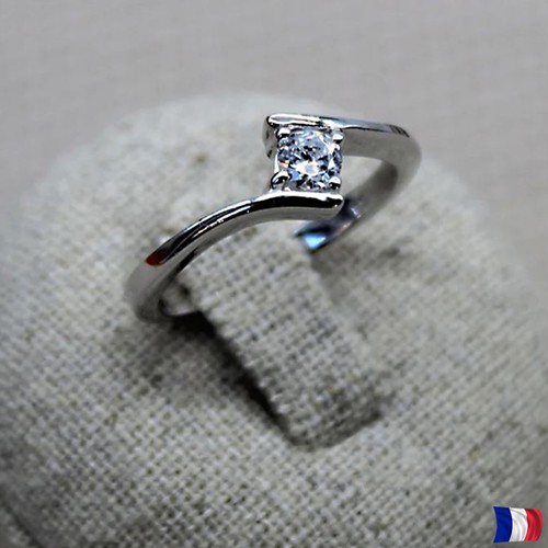 Bague argent 925 - rhodié, femme