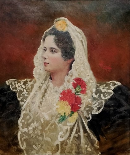 Dame mantille blanche - dame, À
