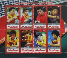 Top Ping Pong Players table tennis China  m/s Malawi 2012 MNH  #H072