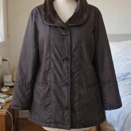 Manteau chaud marron avec - , col