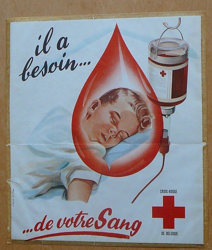 Ancienne affiche croix rouge - ancienne,