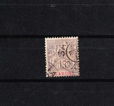 Gabon      15c  gris     num:  21   obl