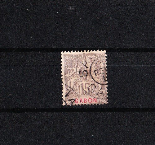 Gabon 15c gris num - ,