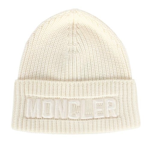 Moncler lettering patch beanie - lettering,