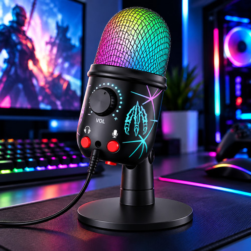 Microphone gaming usb rgb - microphone,