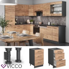 Meuble sous-plan Meuble de cuisine Fame-Line 50 cm anthracite chêne Vicco