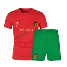 Ensemble de Foot short et maillot Portugal homme rouge vert