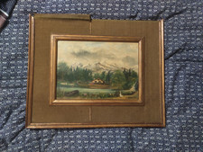 ancien tableau huile sur bois