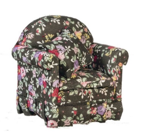 Fauteuil floral noir - fauteuil,