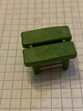 PLAYMOBIL STOOL OR SMALL BENCH IMITATION WOOD GREEN