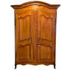 Antique French Provincial Louis XV-XVI Transitional Inlaid Cherry Armoire c.1800