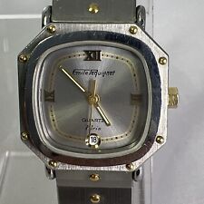 Rare Unique 23.5mm Women's Emile Pequignet Paris Two Tone Quartz Date Watch