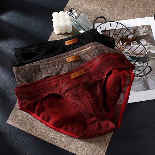Slip homme maille translucide