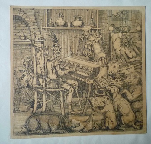 Très rare gravure orgue - très,