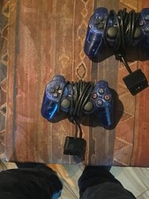 Sony PlayStation 2 PS2 Ocean Blue Clear Controller DualShock OEM SCPH-10010 