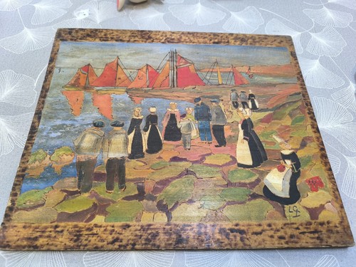 Tableau panneau pyrogravé et - tableau,,