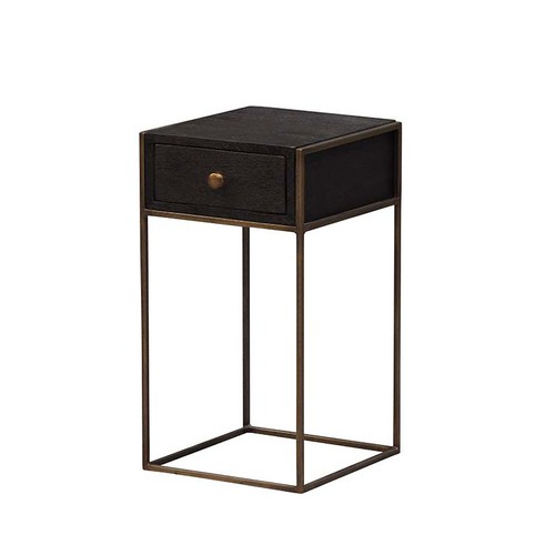 Table chevet tiroir noir - chevet,