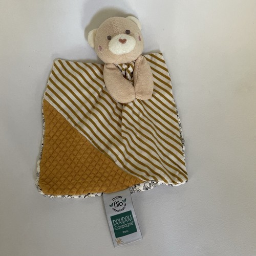 Doudou plat ours ocre rayé - doudou,