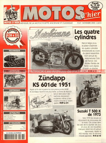 Motos hier zundapp ks - d’hier, 67